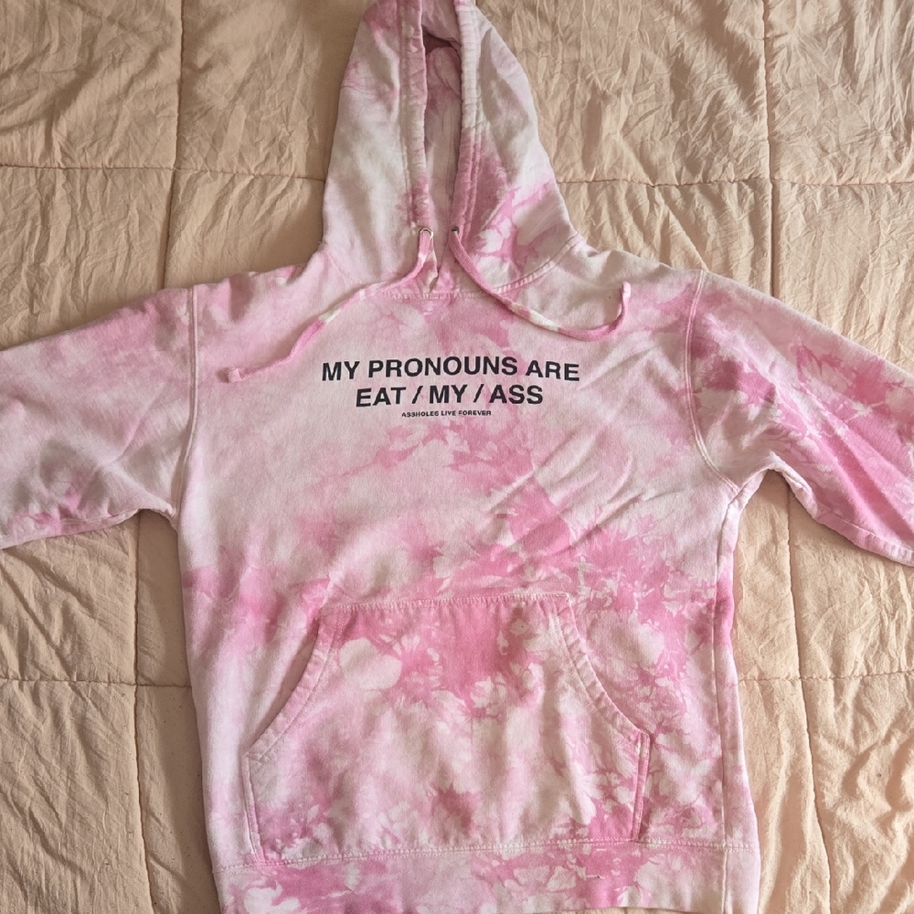 Pink Tie-Dye Graphic Hoodie Sweatshirt - Women's Sweater